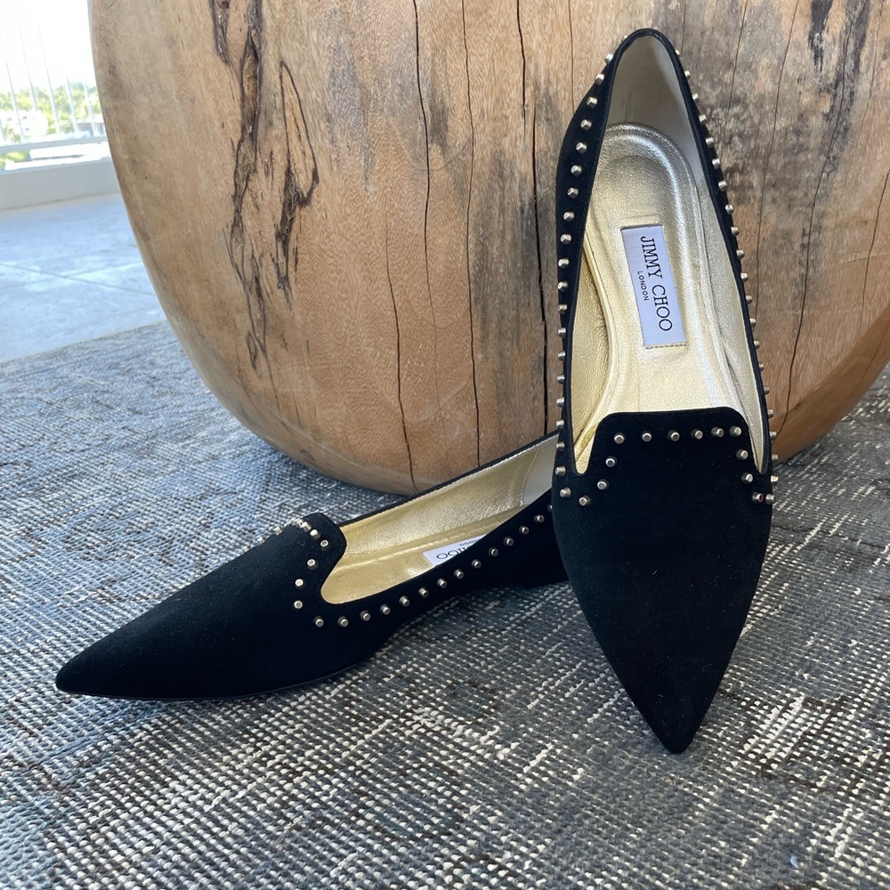Jimmy Choo studded suede ballet flats size 40
